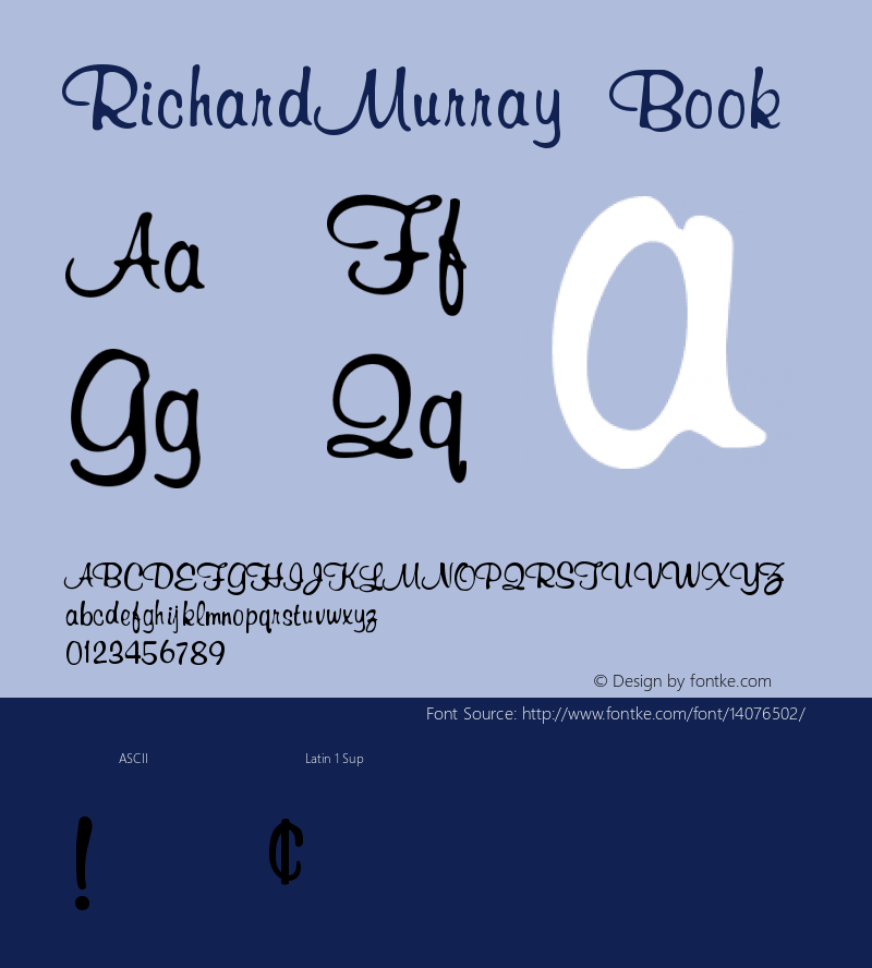 RichardMurray Book Version 001.001 Font Sample