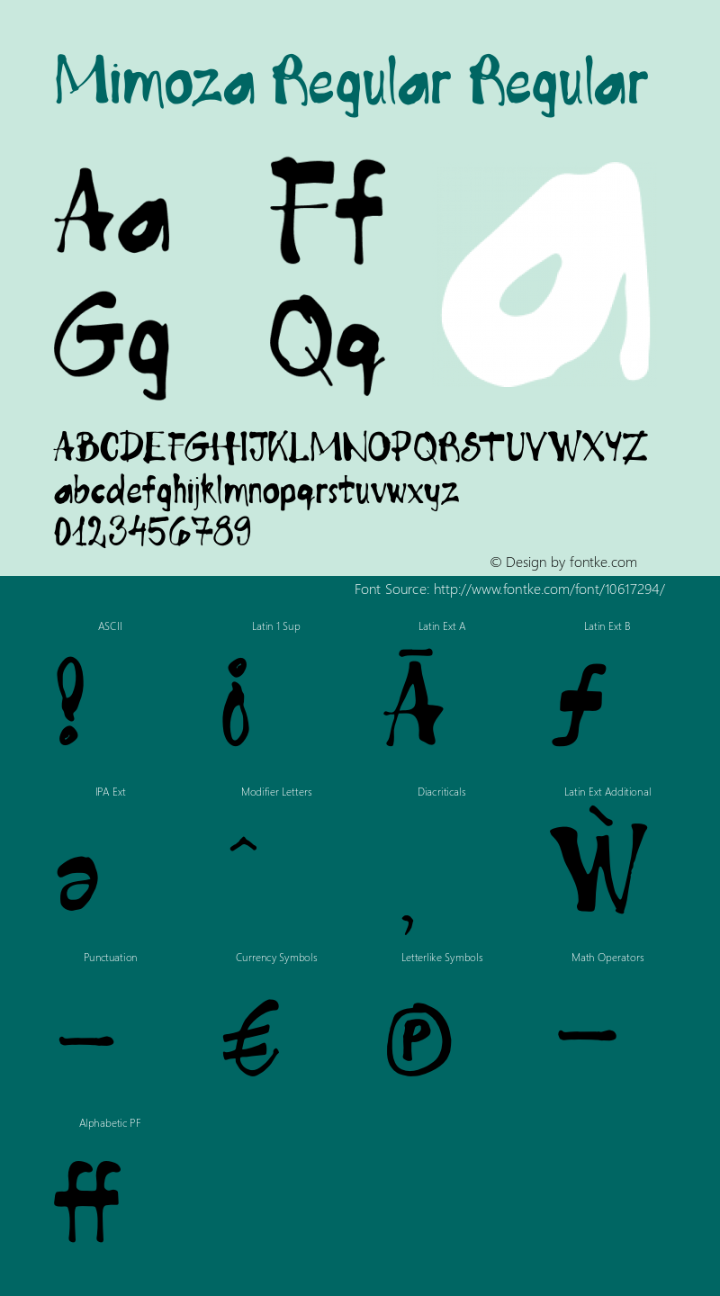 Mimoza Regular Regular Version 1.000;PS 001.001;hotconv 1.0.56 Font Sample