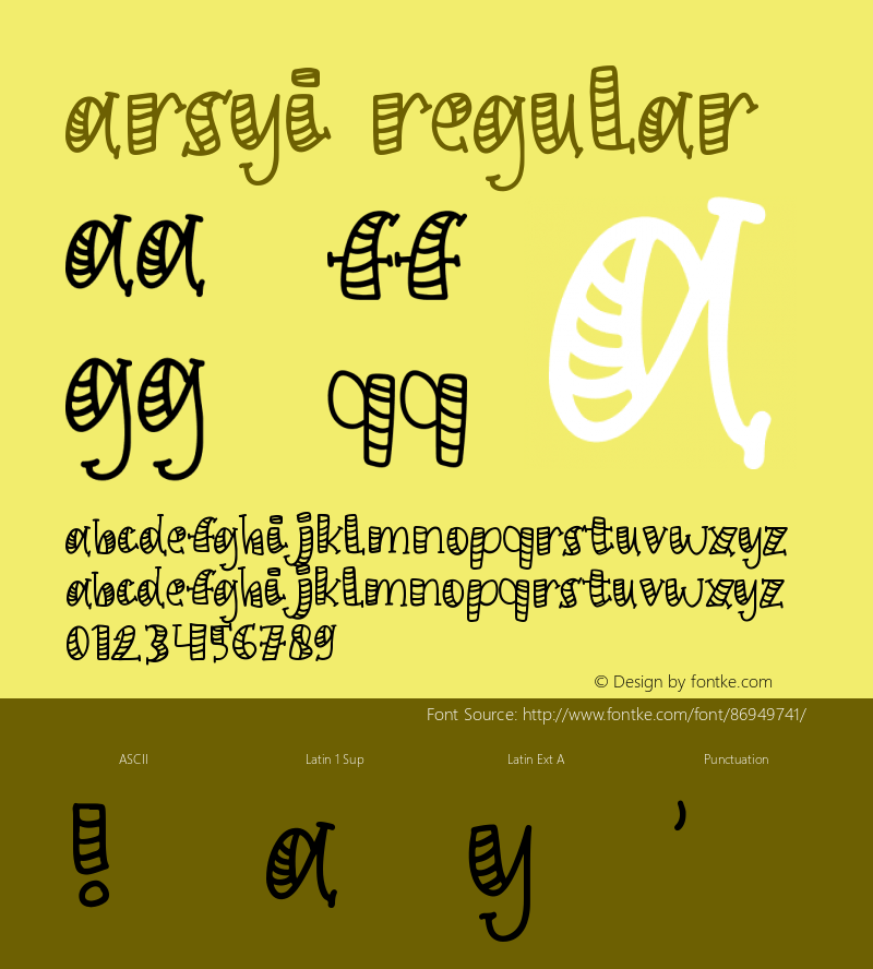 Arsyi Version 1.004;Fontself Maker 3.5.1 Font Sample