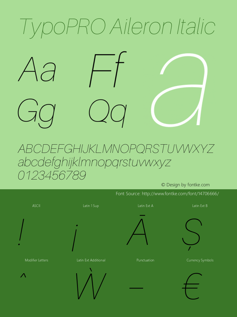 TypoPRO Aileron Italic Version 1.000;PS 001.000;hotconv 1.0.70;makeotf.lib2.5.58329 Font Sample