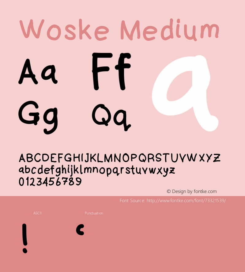 Woske Version 001.000 Font Sample