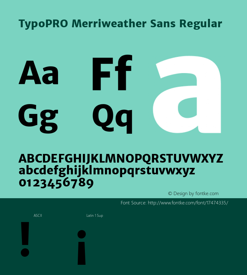 TypoPRO Merriweather Sans Regular Version 1.006; ttfautohint (v1.4.1) -l 6 -r 50 -G 0 -x 11 -H 220 -D latn -f none -w 