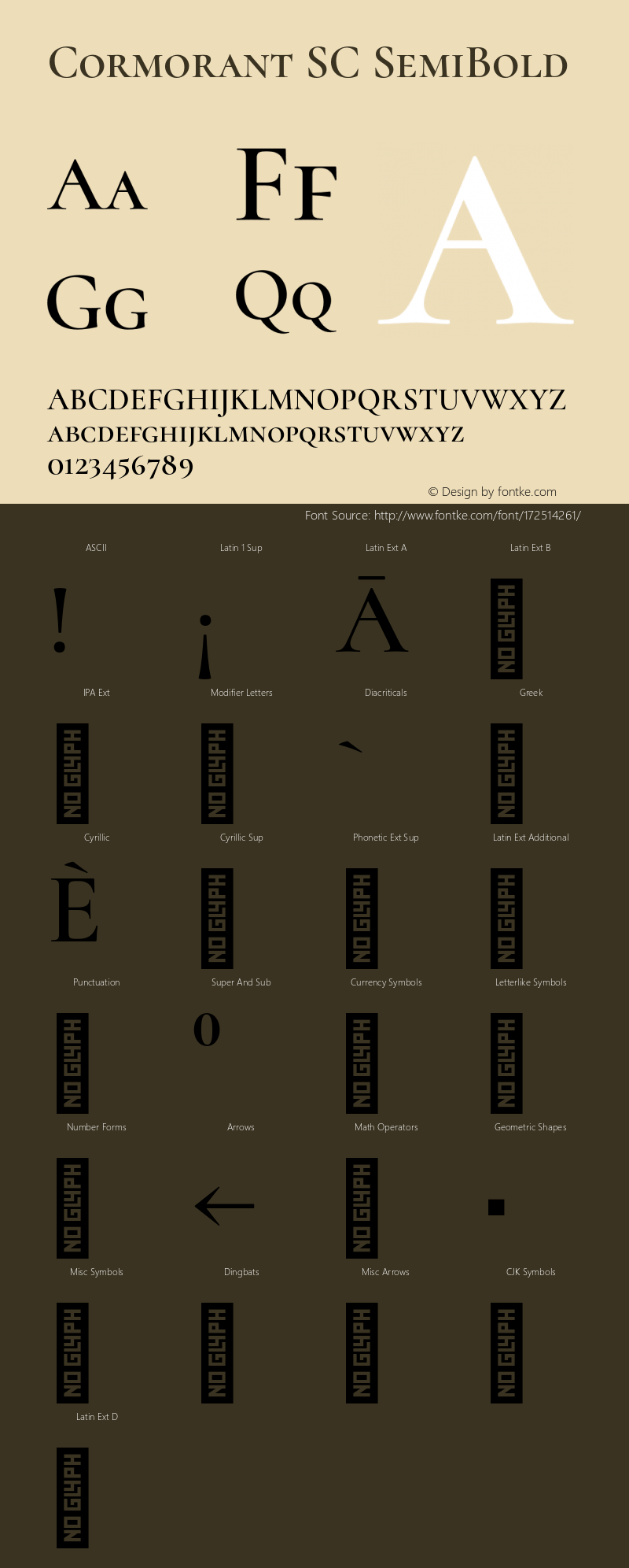 Cormorant SC SemiBold Version 3.614;FEAKit 1.0图片样张