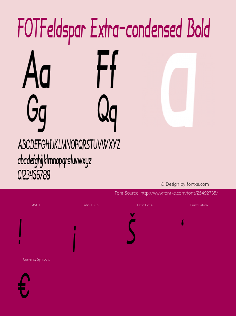 FOTFeldspar-ExtracondensedBold Version 1.000 Font Sample