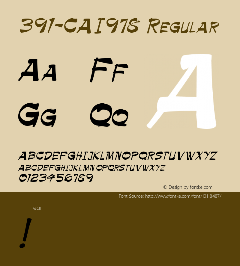 391-CAI978 Regular Version 1.00 January 1, 1904, initial release Font Sample