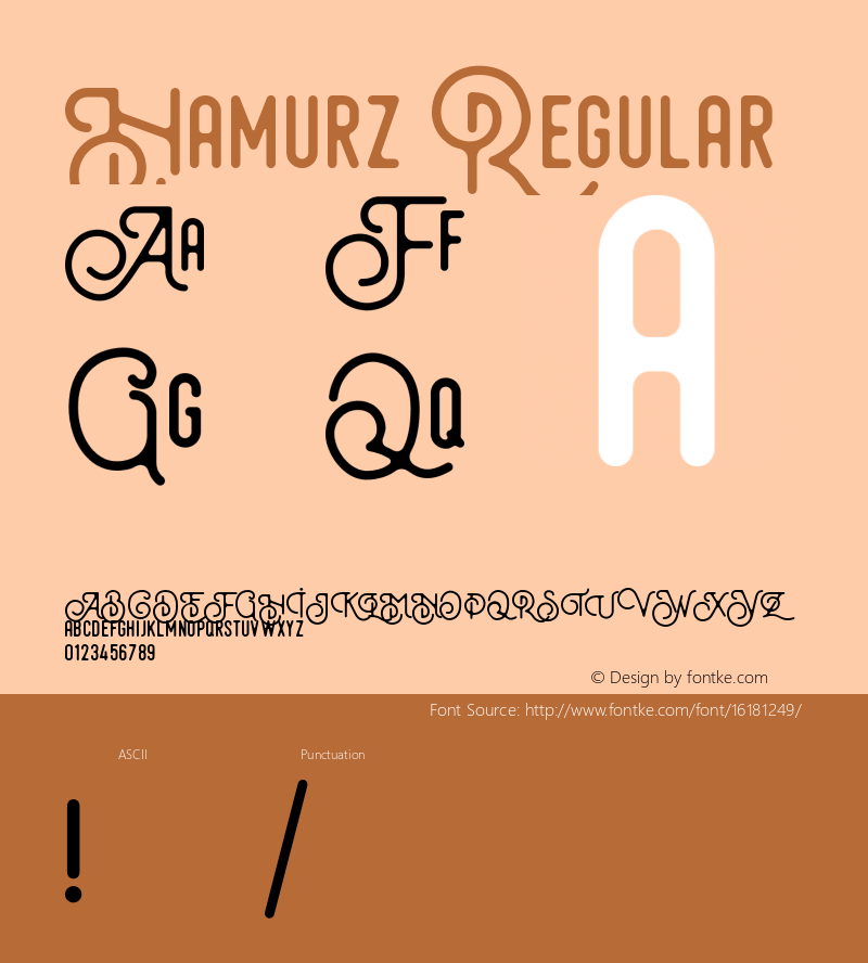 Hamurz Regular Version 1.000;PS 001.001;hotconv 1.0.56 Font Sample