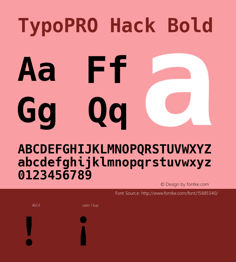 TypoPRO Hack Bold Version 2.013 Font Sample