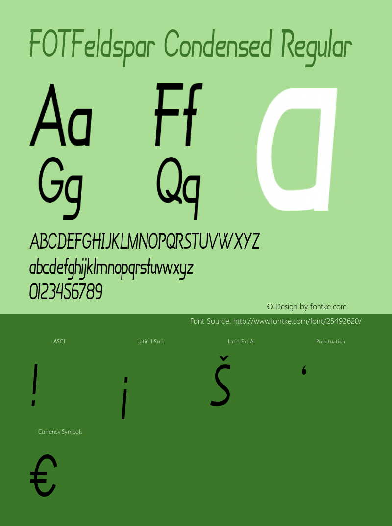 FOTFeldspar-CondensedRegular Version 1.000 Font Sample