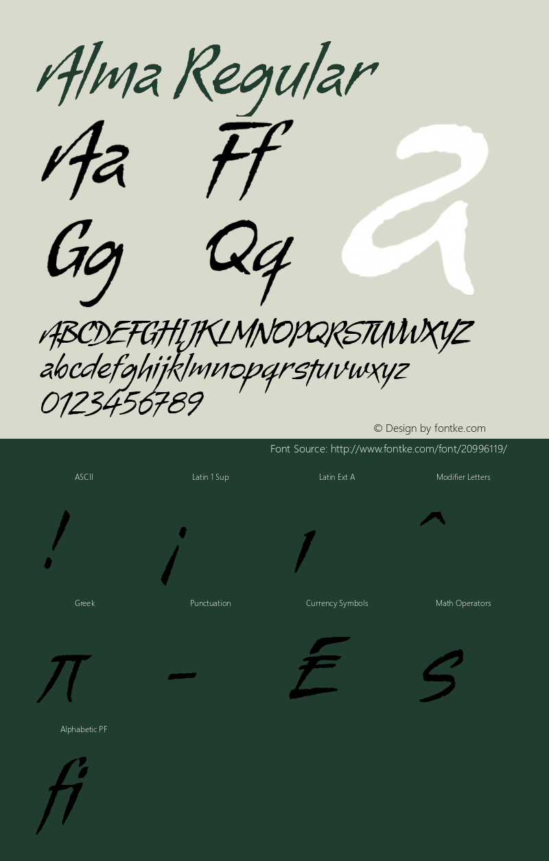 Alma-Alternates Version 001.000 Font Sample