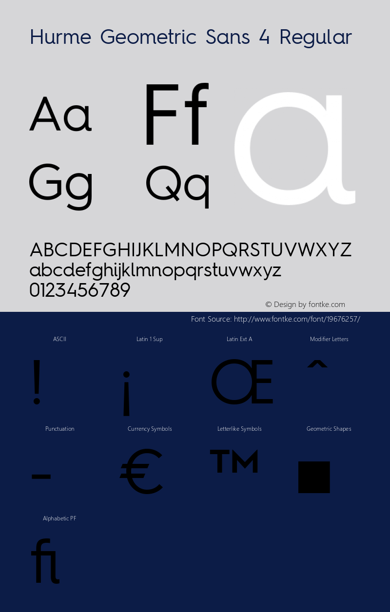 HurmeGeometricSans4 Regular Regular Version 1.001 Font Sample