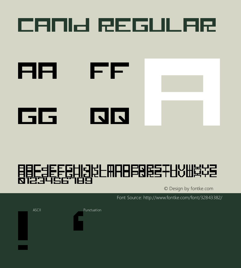 Canid Regular Version 1.0 Font Sample