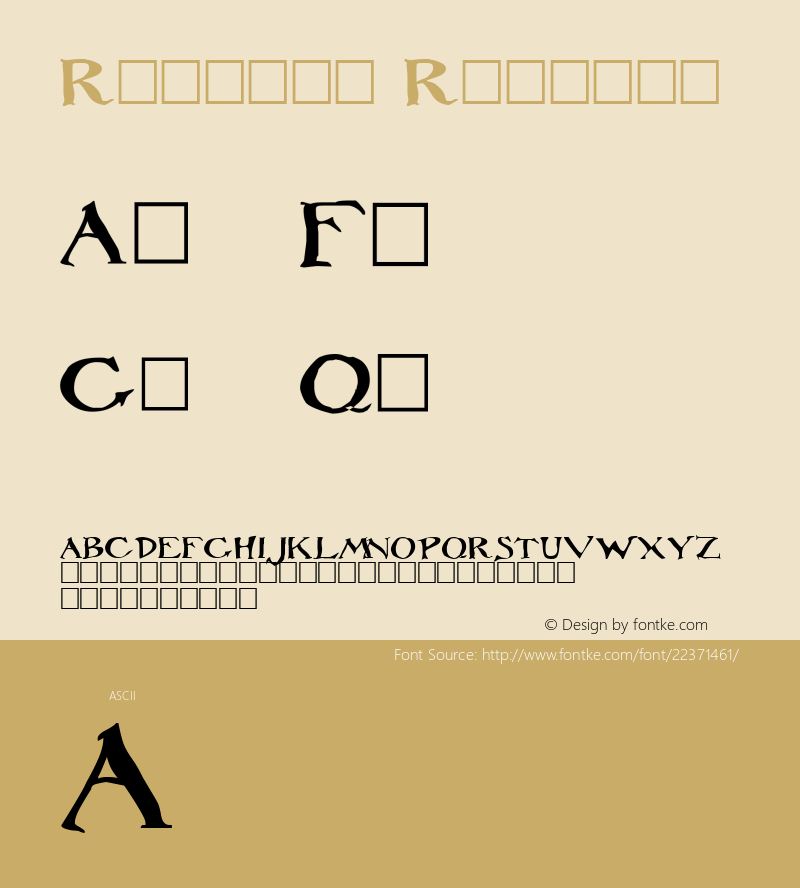 Rackham Regular Altsys Fontographer 3.5  7/15/92 Font Sample