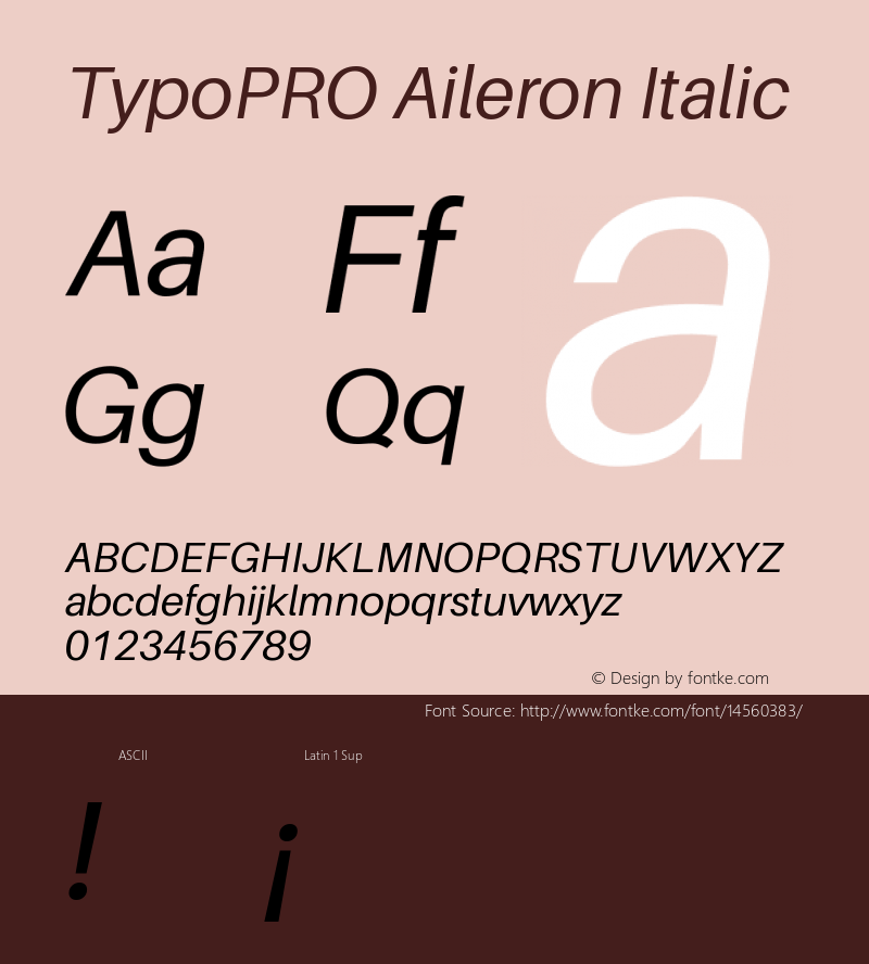 TypoPRO Aileron Italic Version 1.000;PS 001.000;hotconv 1.0.70;makeotf.lib2.5.58329 Font Sample