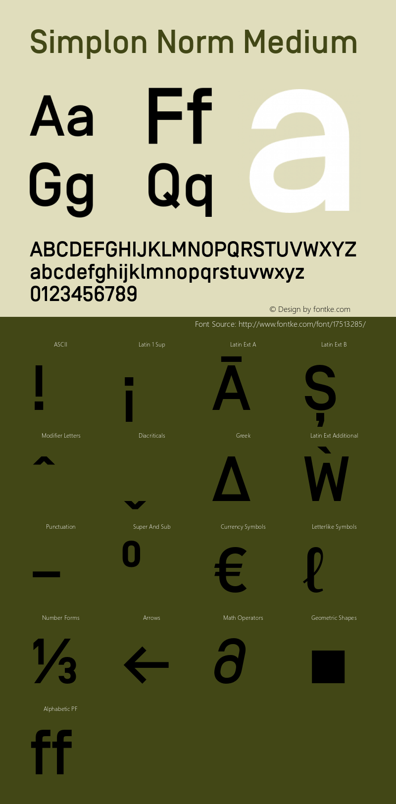 Simplon Norm Medium Version 2.003 Font Sample