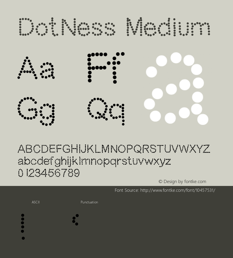 DotNess Medium Version 001.000 Font Sample