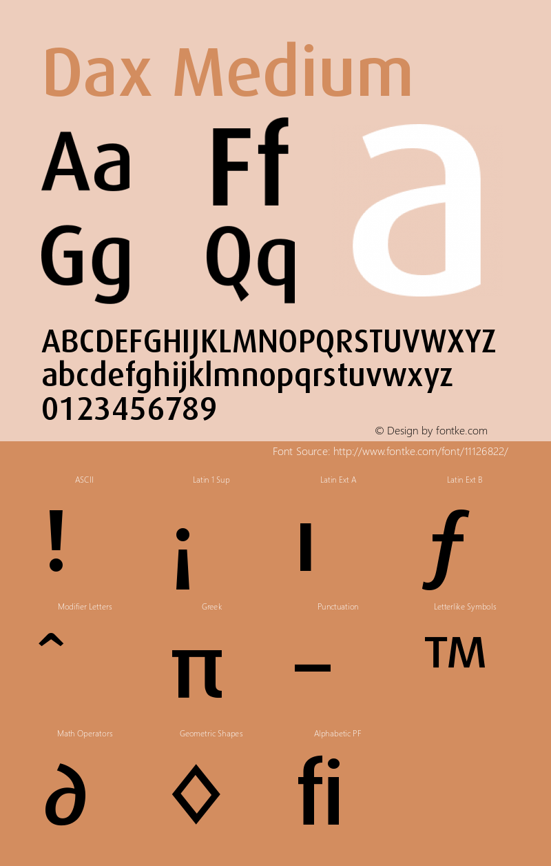 Dax Medium Version 001.000 Font Sample