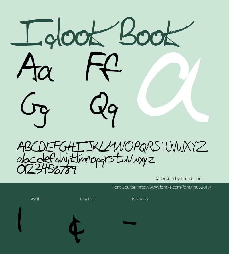 Iglook Book Version 1.0 Wed May 06 17:07 Font Sample