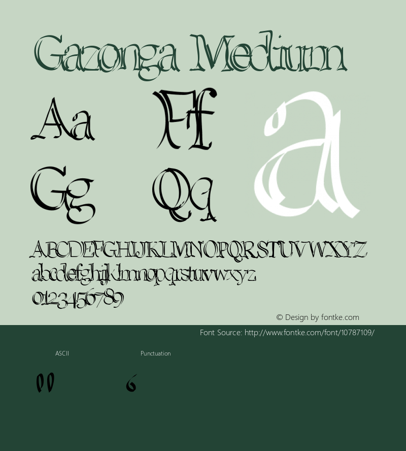 Gazonga Medium Version 001.000 Font Sample