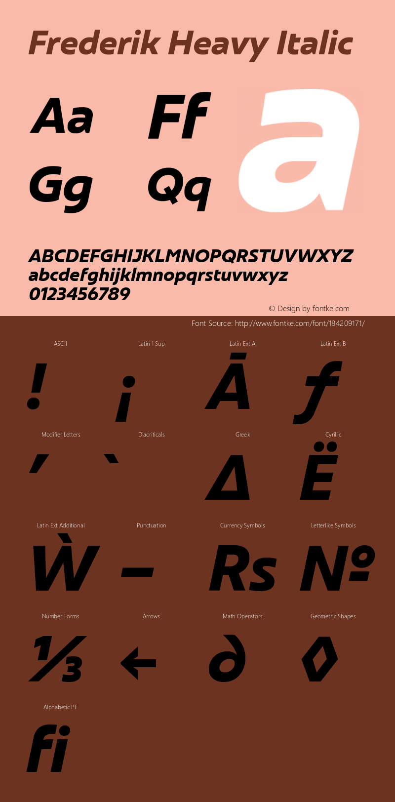 Frederik-HeavyItalic Version 1.000 | wf-rip DC20190415图片样张