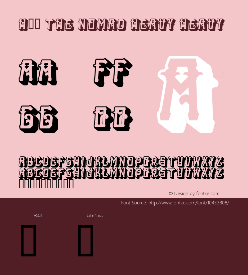 H74 The Nomad Heavy Heavy Version 1.00 2012 Font Sample