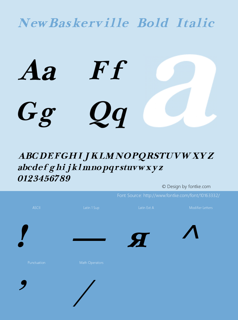 NewBaskerville Bold Italic 1.0 Thu May 27 20:30:22 1993 Font Sample