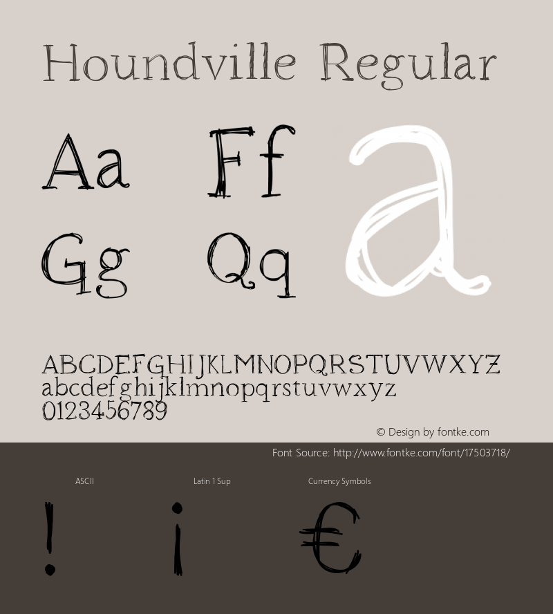 Houndville Regular Version 1.001;Fontself Maker 1.0.7 Font Sample