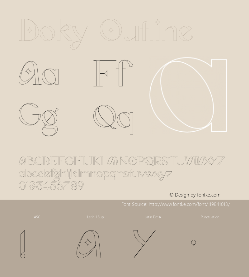 Doky Outline Version 1.004;Fontself Maker 3.5.4 Font Sample