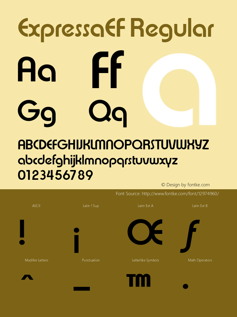 ExpressaEF Regular 001.000 Font Sample