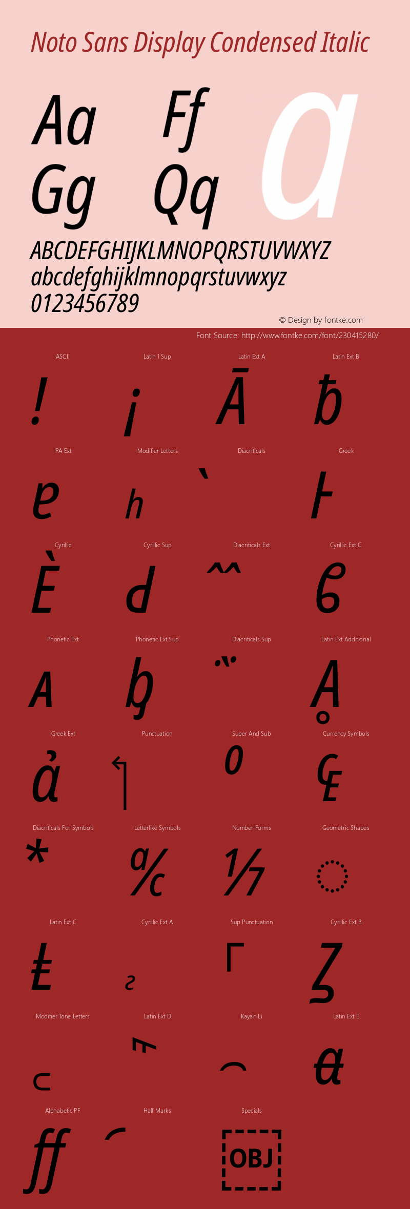 Noto Sans Display Condensed Italic Version 2.008图片样张