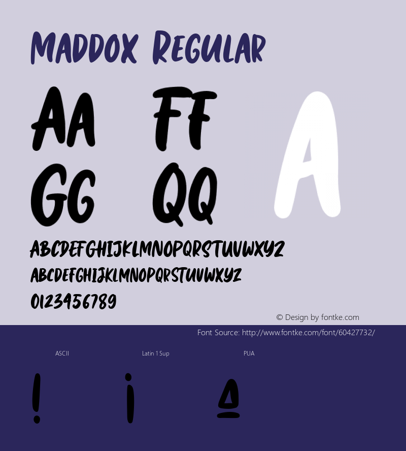 Maddox Version 1.000 Font Sample