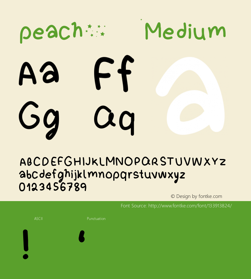 peach Version 001.000 Font Sample