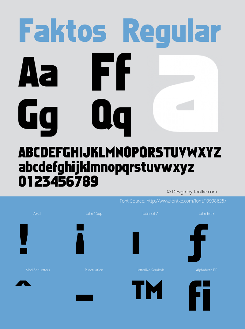 Faktos Regular Version 002.050 Font Sample