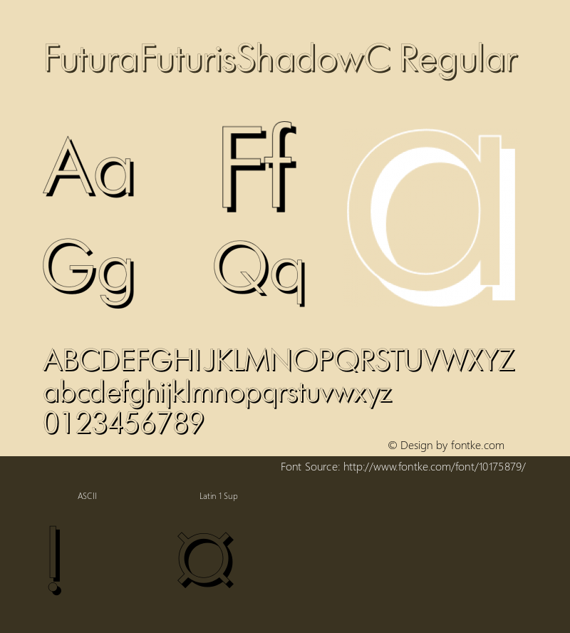 FuturaFuturisShadowC Regular 001.000 Font Sample