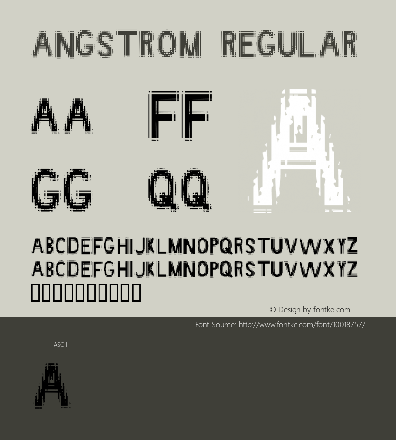 Angstrom Regular Frog: Anstrom Revision 0 Font Sample