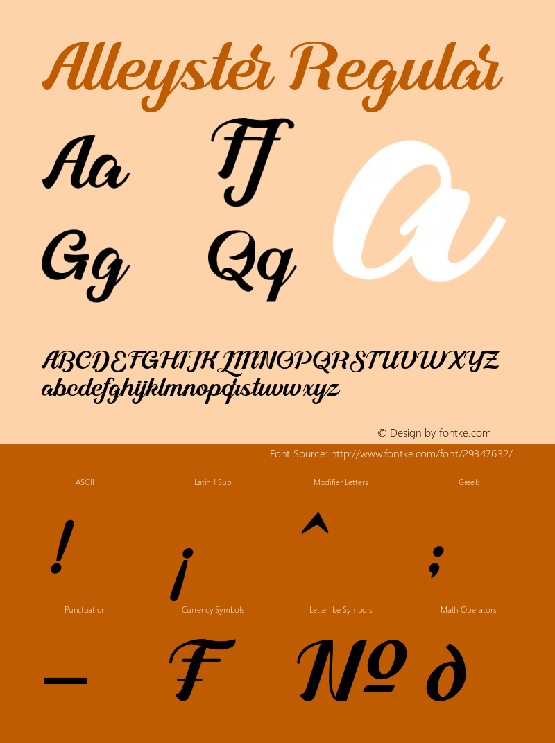 Alleyster Version 1.00;April 11, 2019;FontCreator 11.5.0.2427 64-bit Font Sample