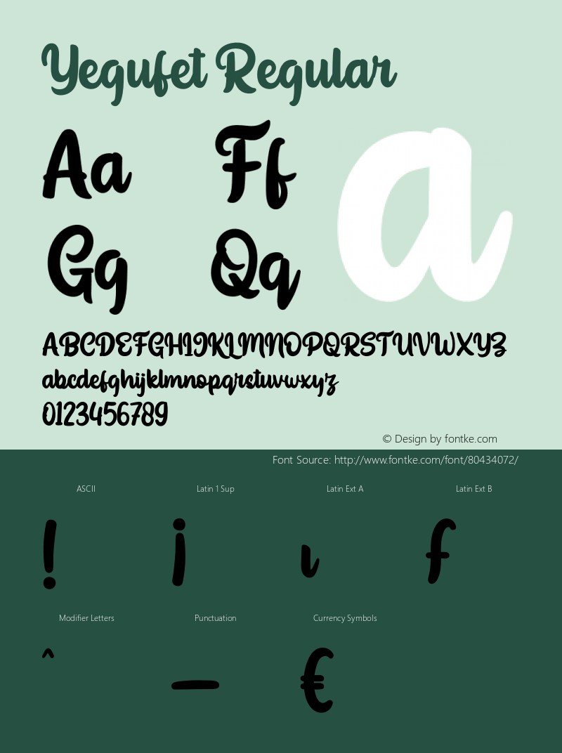 Yegufet Version 1.005;Fontself Maker 3.5.2 Font Sample