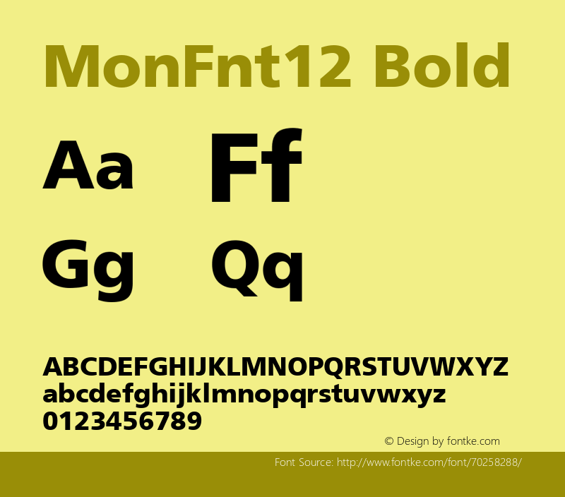 MonFnt12 Bold Version 1.00 Font Sample