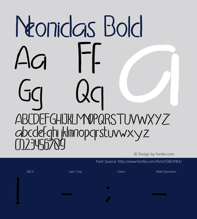 Neonidas Bold Version 1.000 Font Sample