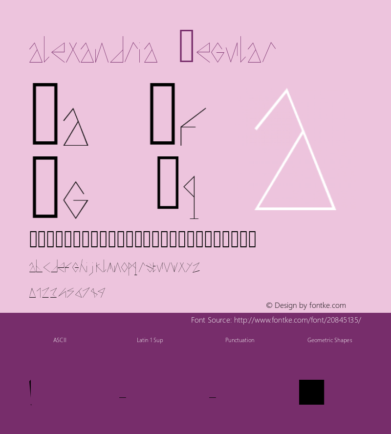 alexandria Regular Version 1.000;PS 001.001;hotconv 1.0.56 Font Sample