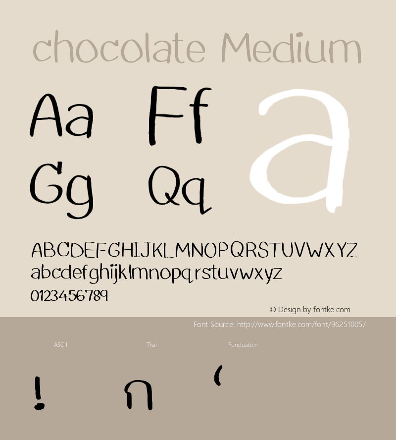 chocolate Version 001.000 Font Sample