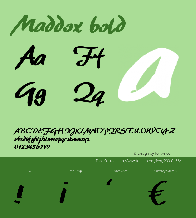 Maddox Bold Version 001.000 Font Sample