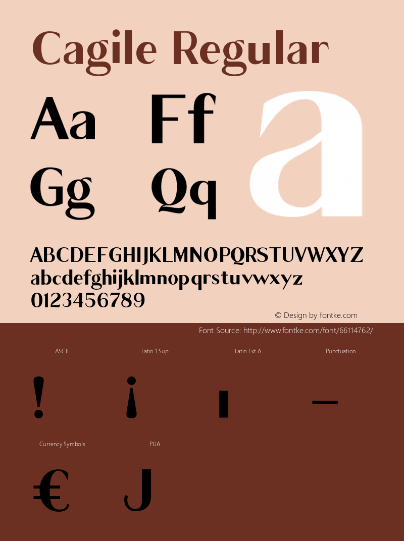 Cagile Regular Version 001.000 Font Sample