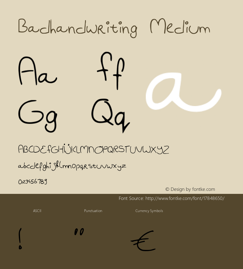 Badhandwriting Medium Version 001.000 Font Sample