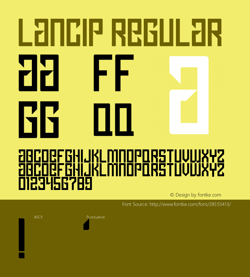 Lancip Regular Version 1.0 Font Sample