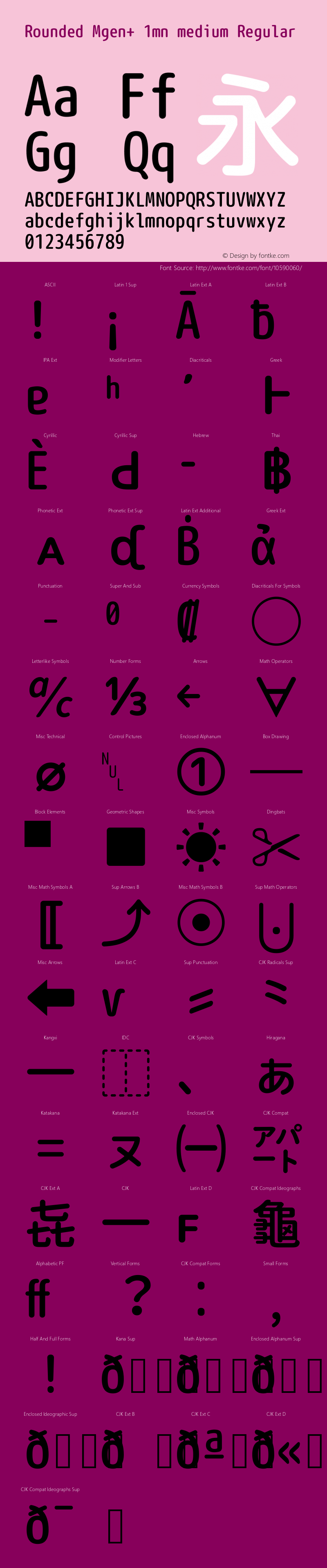 Rounded Mgen+ 1mn medium Regular Version 1.058.20140822 Font Sample