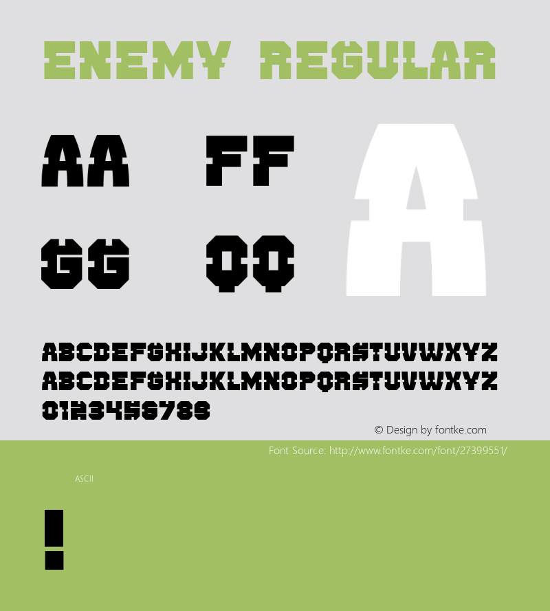 Enemy Regular Version 1.000 Font Sample