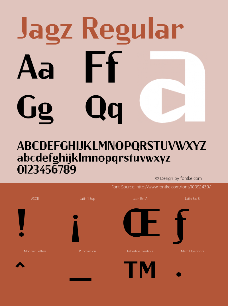 Jagz Regular 1.1 Font Sample