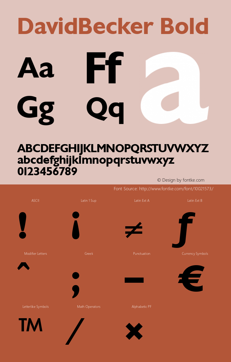 DavidBecker Bold 001.000 Font Sample