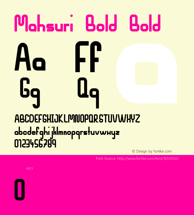 Mahsuri Bold Bold Version 1.0 Font Sample