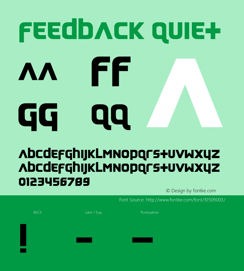 Feedback Quiet Version 1.01 Font Sample